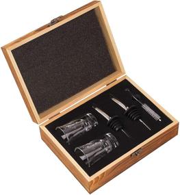 img 4 attached to 🎁 Premium Shot Glasses with Liquor Pourers Gift Set in Wooden Box - Perfect Christmas/Birthday Present for Drink Connoisseurs & Espresso Lovers - Includes Cleaning Brush