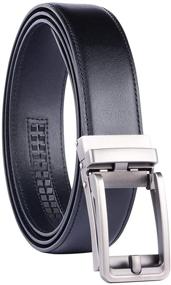 img 4 attached to Premium Quality Genuine Leather Ratchet Automatic Adjustable Men's Accessories and Belts