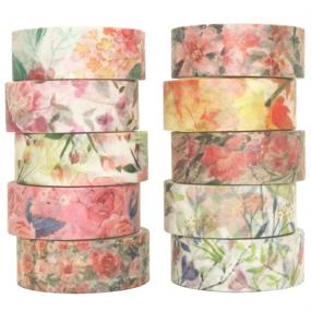 img 4 attached to 🌸 YUBBAEX Spring Flowers Masking Decorative Scrapbooking & Stamping Adhesive: Add Floral Elegance to Craft Projects
