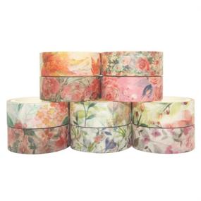 img 1 attached to 🌸 YUBBAEX Spring Flowers Masking Decorative Scrapbooking & Stamping Adhesive: Add Floral Elegance to Craft Projects