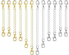 img 4 attached to 📿 Paxcoo 12Pcs Chain Extender Set for Jewelry Making Supplies – Necklace Lobster Clasps and Closures for Necklaces and Bracelets