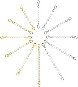 img 2 attached to 📿 Paxcoo 12Pcs Chain Extender Set for Jewelry Making Supplies – Necklace Lobster Clasps and Closures for Necklaces and Bracelets