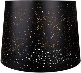 img 2 attached to Large Lamp Shades: Metal Etched Alucset Drum Lampshade for 🌟 Table and Floor Lamps, Sky Stars Design, 12x14x10 inch, Spider Black/Gold
