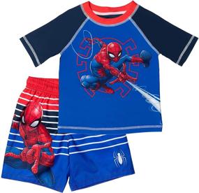img 4 attached to 🕷️ Marvel Avengers Spider Man Toddler Trunks: Boys' Clothing and Swimwear Combo