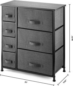 img 2 attached to 🗄️ 7-Drawer Dresser: Stylish Storage Solution for Bedroom, Hallway, Closet, and Office Organization - Steel Frame, Wood Top, Easy-Pull Fabric Bins - Black/Charcoal