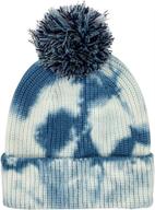 🧣 lartigue women's tie dye knit beanie hat for winter - unisex pom-pom skull cap, soft & warm logo