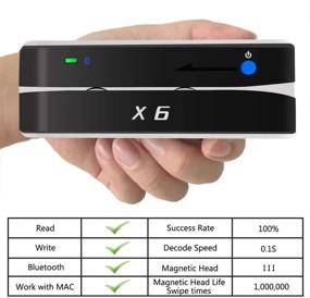 img 2 attached to 🔌 Enhanced Connectivity: TNAIVE X6 Bluetooth Card Reader Writer USB 3 Tracks Swipe Encoder