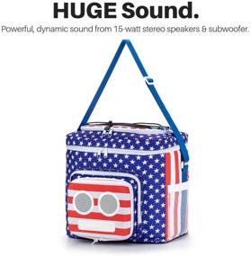 img 2 attached to The Ultimate American Flag Cooler with Bluetooth Speakers (20-Watt) - Perfect for Parties, Festivals, Boat, and Beach! Rechargeable Speaker Cooler, Compatible with iPhone & Android (2020 Edition)