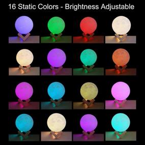 img 2 attached to DTOETKD Moon Lamp: 16 Colors 3D Printed Kids Night Light with Remote & Touch Control - Perfect Birthday Gift for Boys, Girls, Friends & Lovers