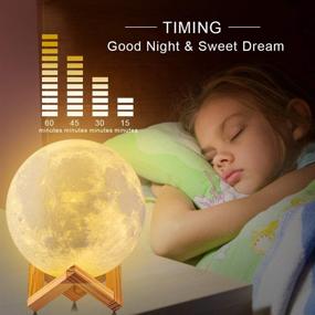 img 3 attached to DTOETKD Moon Lamp: 16 Colors 3D Printed Kids Night Light with Remote & Touch Control - Perfect Birthday Gift for Boys, Girls, Friends & Lovers