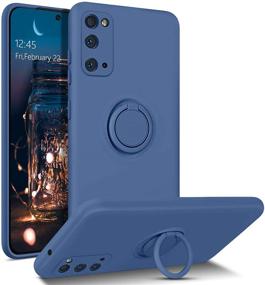 img 4 attached to 📱 BENTOBEN Galaxy S20 Case, Slim Silicone 360° Ring Holder Kickstand Support Car Mount, Soft Rubber Hybrid Hard Protection Shockproof Bumper Non-Slip Cover for Samsung S20 5G 2020, Blue - Ideal for Girls & Women