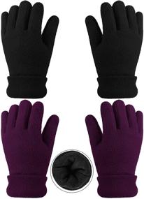 img 4 attached to 🧤 Cooraby Winter Fleece Mittens - Boys' Cold Weather Accessories