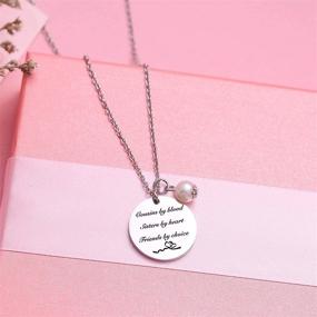 img 3 attached to 👯 Cousin Bracelet Rose Gold | Christmas Birthday Necklace | Cousins by Chance, Friends by Choice Keychain