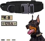 adjustable tactical dog collar for medium and large dogs with handle and heavy metal buckle - nylon k9 training collar logo