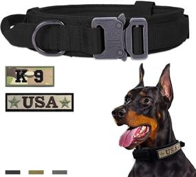 img 4 attached to Adjustable Tactical Dog Collar for Medium and Large Dogs with Handle and Heavy Metal Buckle - Nylon K9 Training Collar