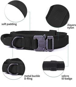 img 3 attached to Adjustable Tactical Dog Collar for Medium and Large Dogs with Handle and Heavy Metal Buckle - Nylon K9 Training Collar