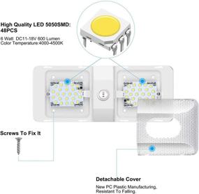 img 1 attached to 🔆 BlueFire 1 Упаковка 12V Светодиодный потолочный светильник для RV 300LM - Внутреннее освещение для кемпера, автоприцепа, лодки – Теплый белый