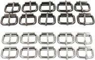 strong belt pin buckle strap webbing roller buckles set - dgol 20pcs - 1 inch, silver and gunmetal finishes logo