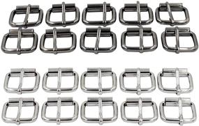 img 2 attached to Strong Belt Pin Buckle Strap Webbing Roller Buckles Set - DGOL 20pcs - 1 inch, Silver and Gunmetal Finishes