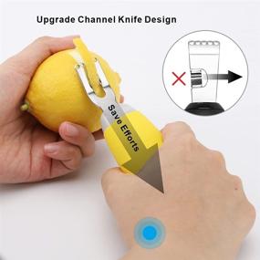 img 1 attached to 🍋 KitchenDao Citrus Zester Tool with Innovative Channel Knife, Effort-Saving Design - Ultra Sharp Lemon Zester - Soft-Touch Handle Citrus Peeler - Dishwasher Safe