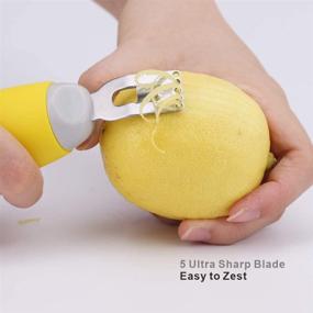 img 2 attached to 🍋 KitchenDao Citrus Zester Tool with Innovative Channel Knife, Effort-Saving Design - Ultra Sharp Lemon Zester - Soft-Touch Handle Citrus Peeler - Dishwasher Safe