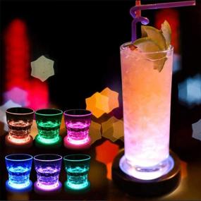 img 3 attached to Enhance Your Drink Experience with LAFEINA Rechargeable Beverage Luminous Coasters