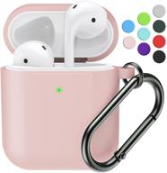 🎧 чехол marge plus для airpods с брелоком - силиконовый чехол для зарядного кейса apple airpods 2/1 (с видимым передним led) - идеально подходит для мужчин и женщин логотип