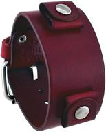 🔴 gb-r unisex blood red leather cuff wrist watch band for nemesis logo