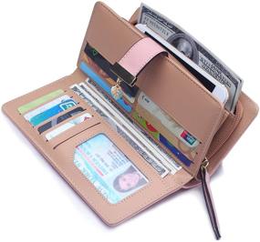 img 2 attached to 👛 Elegant Women's Long Leaf Bifold Wallet: Stylish Leather Card Holder Purse Clutch Wallet