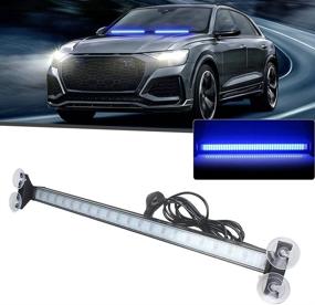 img 4 attached to 🔷 Clidr Blue LED Strobe Light: Windshield Car Flash Signal for Emergency Warning - Fireman and Police Light Bar Beacon for Car Trucks