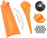 🔧 harley orange hdbubalus crankcase fill funnel set with drip-free oil filter funnel, oil filter wrench, and primary drain plugs - compatible with primary case oil fill logo