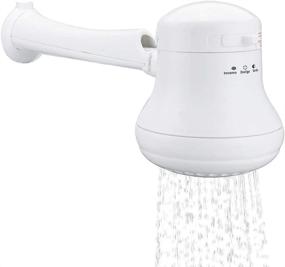 img 4 attached to Electric Shower Head Heater - Funwill 110V-220V Automatic Electric Instant Hot Water Shower Head Heater with Wall Support/Tube - Mini-Showerhead Included (White)