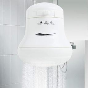 img 3 attached to Electric Shower Head Heater - Funwill 110V-220V Automatic Electric Instant Hot Water Shower Head Heater with Wall Support/Tube - Mini-Showerhead Included (White)