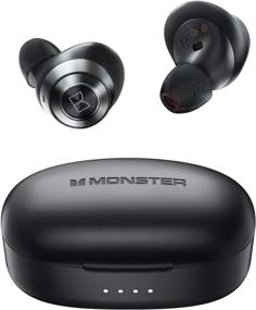 img 4 attached to Monster Wireless Earbuds: Super Fast Charge, Bluetooth 5.0, USB-C Charging Case, Built-in Mic - Sports-Ready, Water Resistant, Black