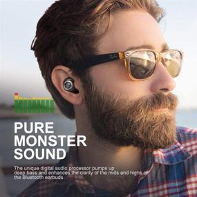 img 2 attached to Monster Wireless Earbuds: Super Fast Charge, Bluetooth 5.0, USB-C Charging Case, Built-in Mic - Sports-Ready, Water Resistant, Black