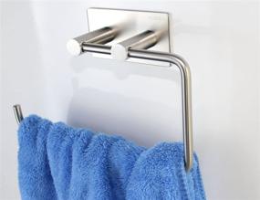 img 4 attached to Xogolo Bathroom Lavatory Towel Holder: Durable Wall Mount Towel Ring with 3M Self Adhesive, SUS304 Stainless Steel in Brushed Finish
