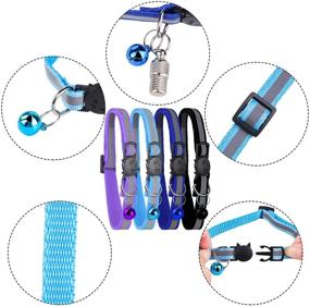 img 1 attached to 🐱 Aodaer 12-Pack Reflective Cat Collars - Safety Release & Reflective Design - Adjustable Cat Collars with Bell - Small Adjustable Safety Strap for Small Animals - Includes 6-Pack of Anti-Lost Tags