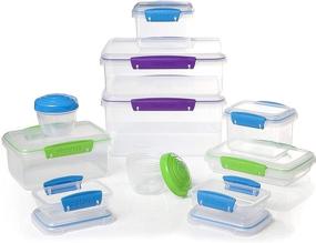 img 4 attached to Klip It Accents Collection 20-Piece Set - Assorted Shapes, Colors - Food Storage and Meal Prep Containers