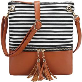 img 3 attached to Stylish Girls Crossbody Purse: Women's Striped Handbag with Tassel - Shoulder Messenger Bag Perfect for Every Occasion