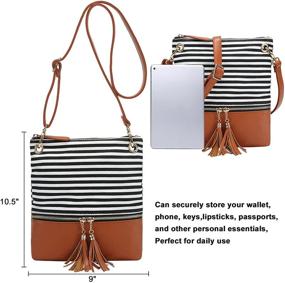 img 1 attached to Stylish Girls Crossbody Purse: Women's Striped Handbag with Tassel - Shoulder Messenger Bag Perfect for Every Occasion