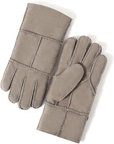 img 4 attached to 🧤 YISEVEN Sheepskin Mittens Shearling Leather Men's Accessories Gloves & Mittens