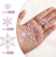 ❄️ white snowflake confetti decorations – 1600 pieces of christmas snowflakes in 3 sizes for holiday party, christmas wedding, birthday celebration, and table decorations supplies logo