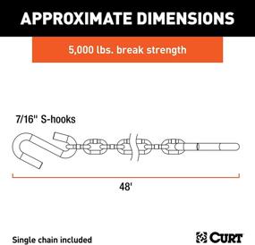img 2 attached to 🔗 CURT 80030 48-Inch Trailer Safety Chain: High-Strength, 5,000 lbs Break Capacity, S-Hooks with 7/16-In Ends