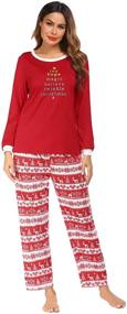 img 4 attached to 🎄 Cozy Up in Style with Ekouaer Christmas Pajamas Set - Matching Pjs for Women, featuring Reindeer Design!