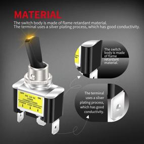 img 1 attached to 🚗 DaierTek 12V Yellow LED Car Auto ON/Off SPST Toggle Switch 12mm - Ideal for Boat, Marine, and Rocker Applications