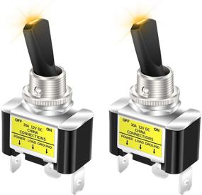 img 4 attached to 🚗 DaierTek 12V Yellow LED Car Auto ON/Off SPST Toggle Switch 12mm - Ideal for Boat, Marine, and Rocker Applications