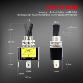 img 2 attached to 🚗 DaierTek 12V Yellow LED Car Auto ON/Off SPST Toggle Switch 12mm - Ideal for Boat, Marine, and Rocker Applications