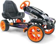 pedal go-kart - hauck battle racer in vibrant orange logo
