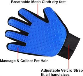 img 3 attached to TAFCI Pet Grooming Glove - Effective Pet Hair Remover Glove - Gentle De-shedding Brush Mitt - Massage Glove with Enhanced Five Finger Design - Ideal for Dogs & Cats with Long & Short Fur (1 Pack)