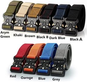 img 3 attached to Heavy-Duty Quick Release Tactical Military Webbing Accessories for Men's Belts